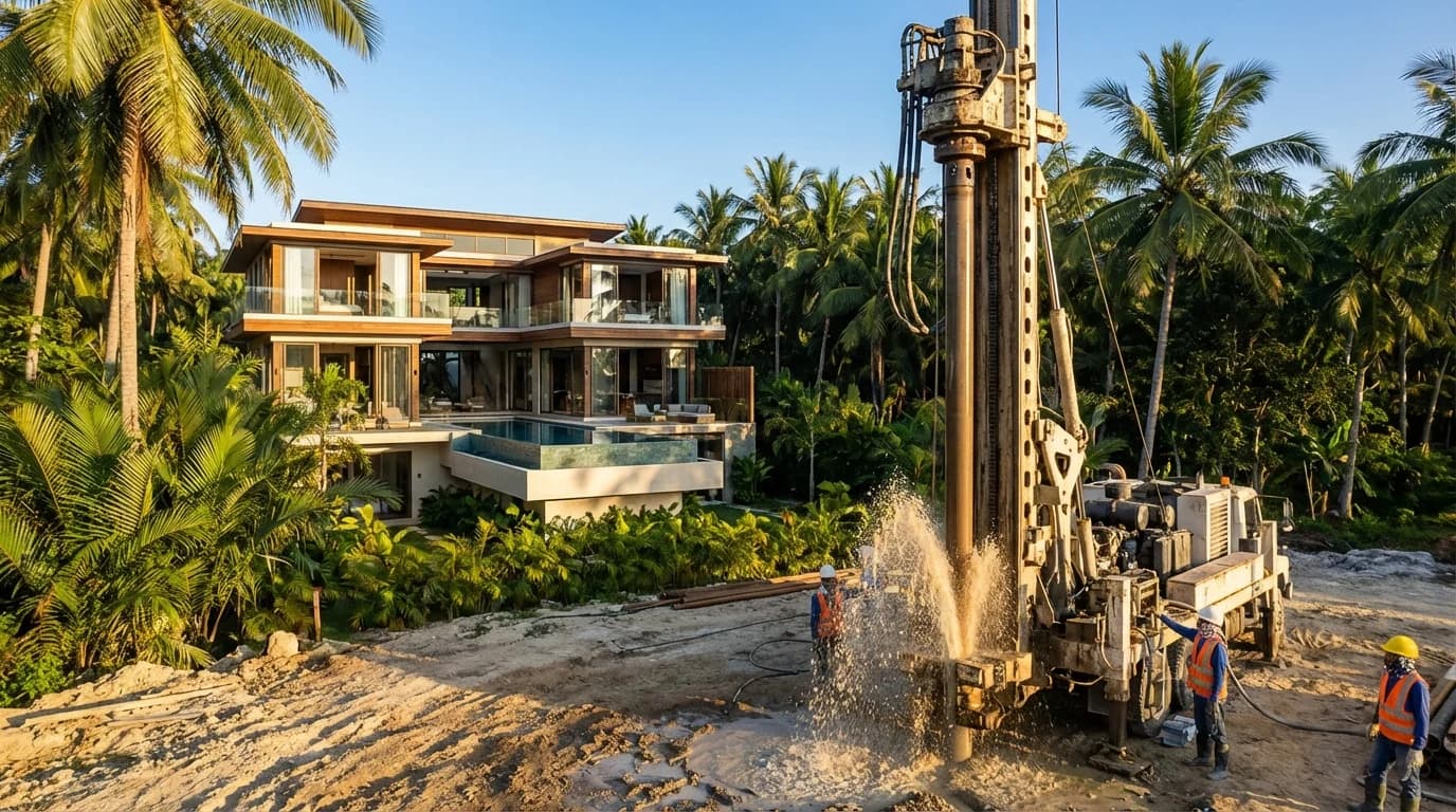 Deep well drilling on Siargao