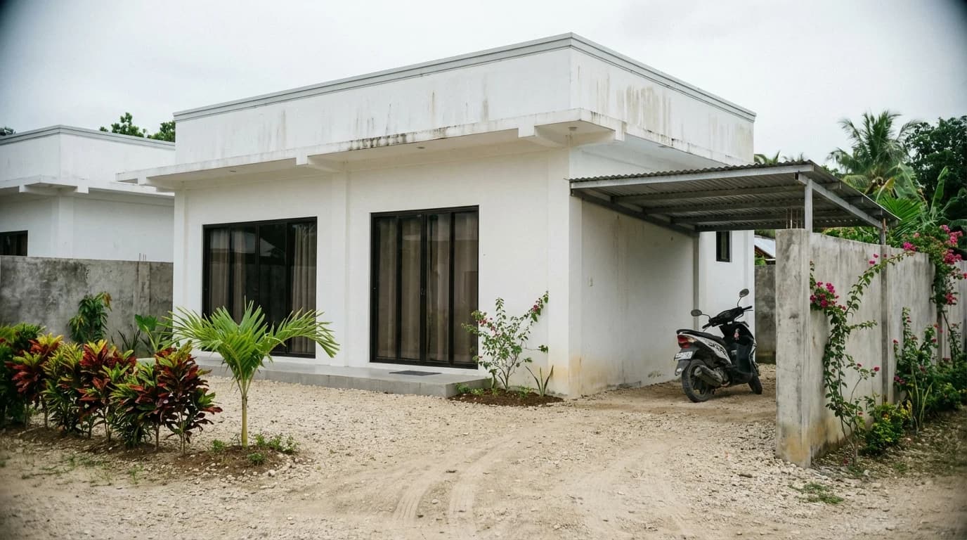 Finished villa exterior on Siargao island